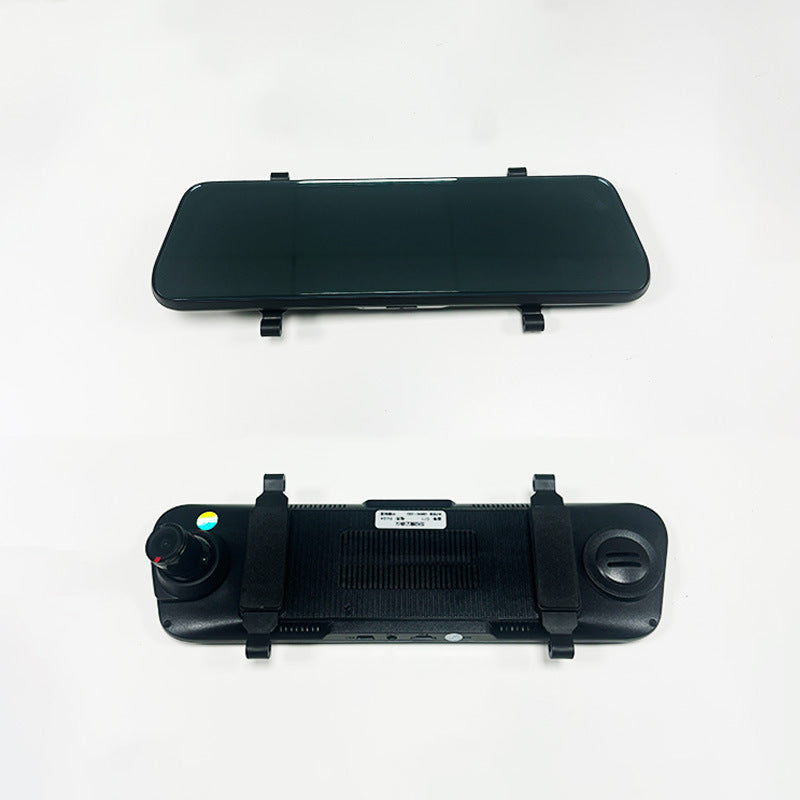 Universal streaming rearview mirror dashcam, dual recording, 9.66-inch screen.