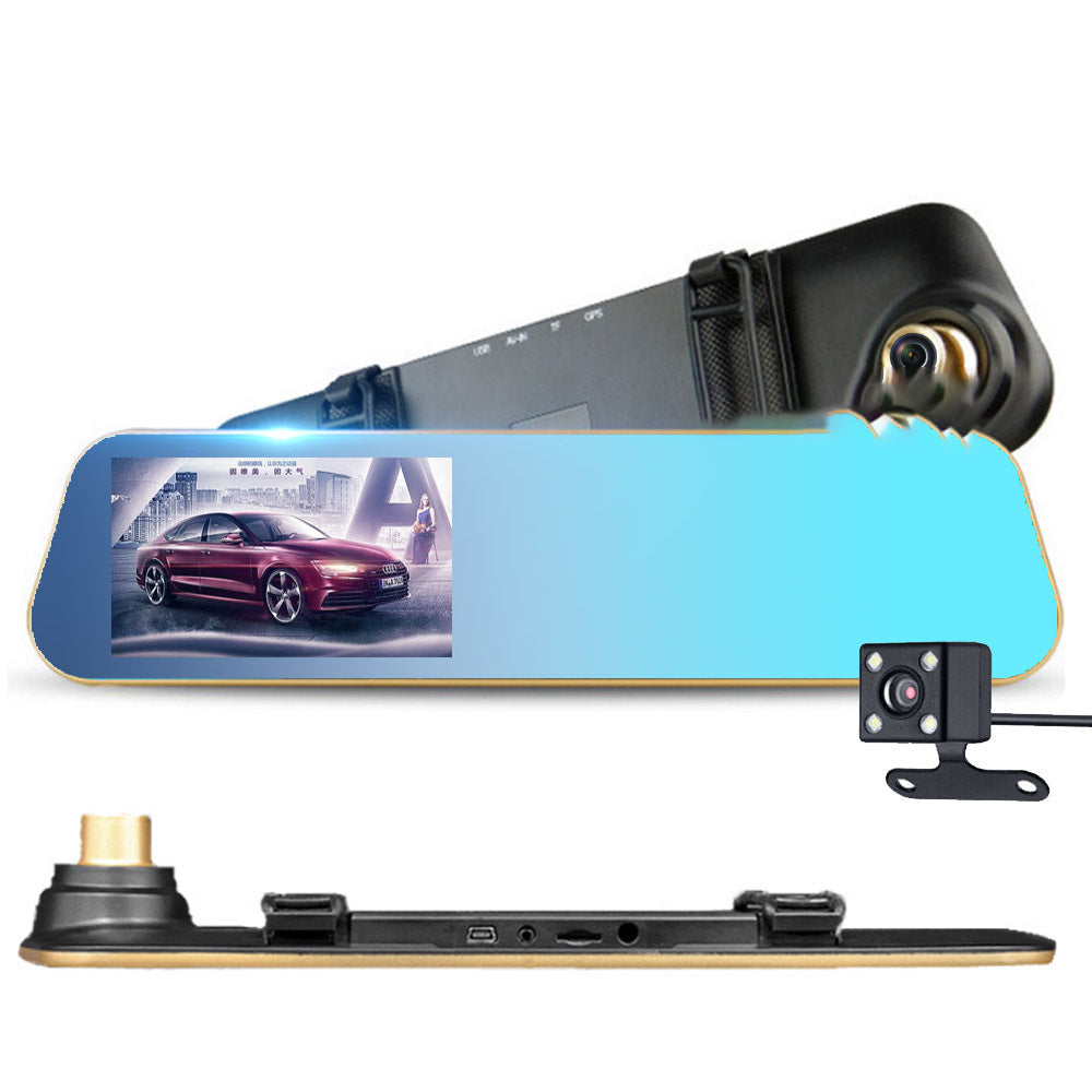 4.3-inch HD Dual-Lens Car DVR with Front and Reversing Camera