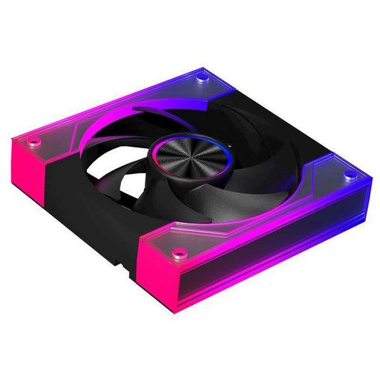 Computer cooler with colorful, silent LED lighting and a stylish design