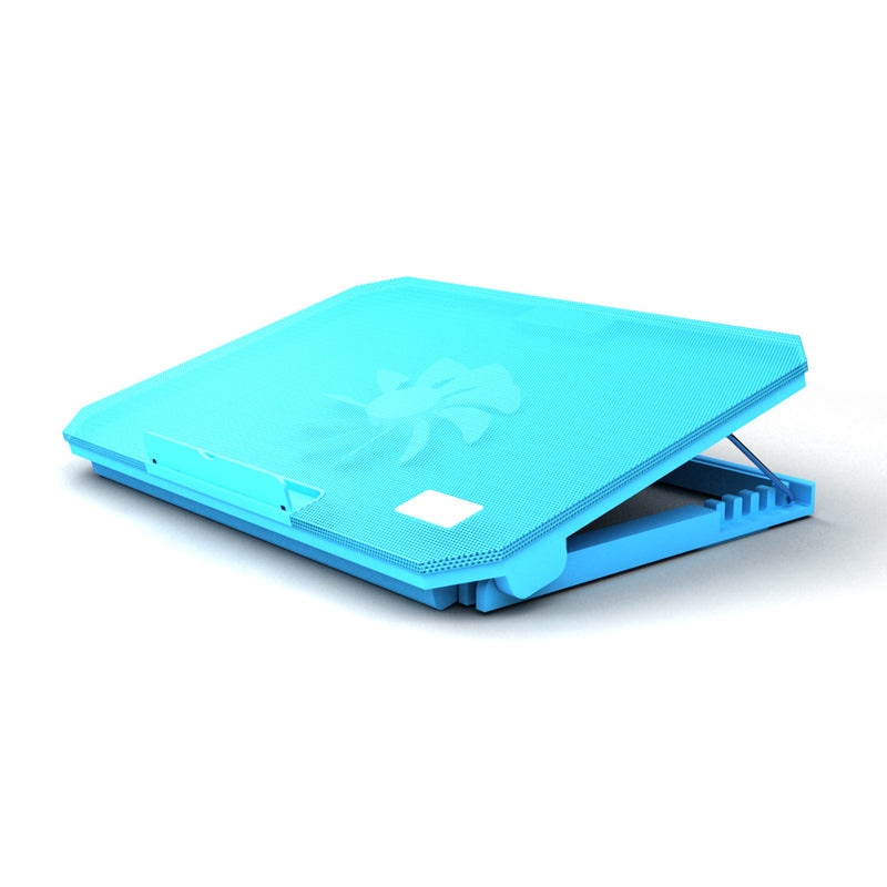 Foldable, silent, air-cooled laptop radiator with adjustable stand