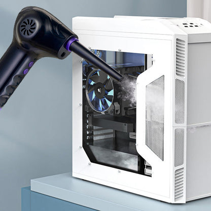 Wireless vacuum cleaner for cleaning computer keyboards; wireless dust blower