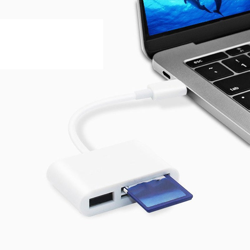 Type-C card reader with multiple computer functions