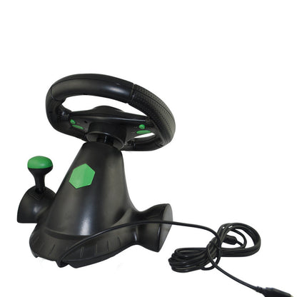 Game steering wheel with USB connection for computer-controlled vibration