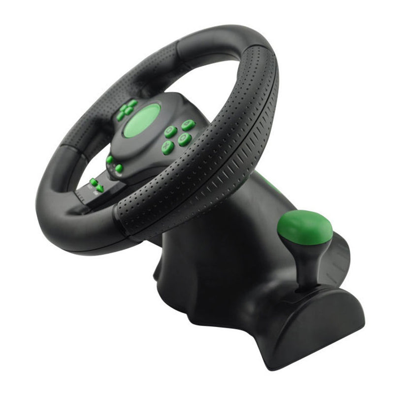 Game steering wheel with USB connection for computer-controlled vibration