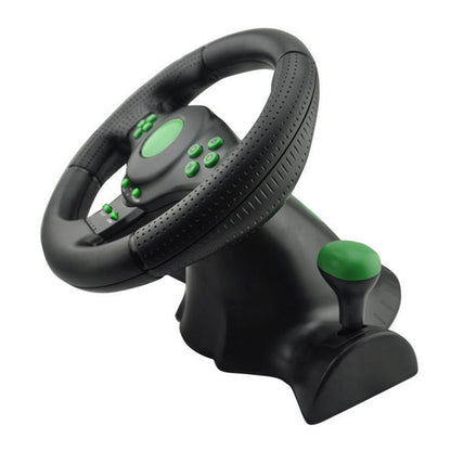 Game steering wheel with USB connection for computer-controlled vibration