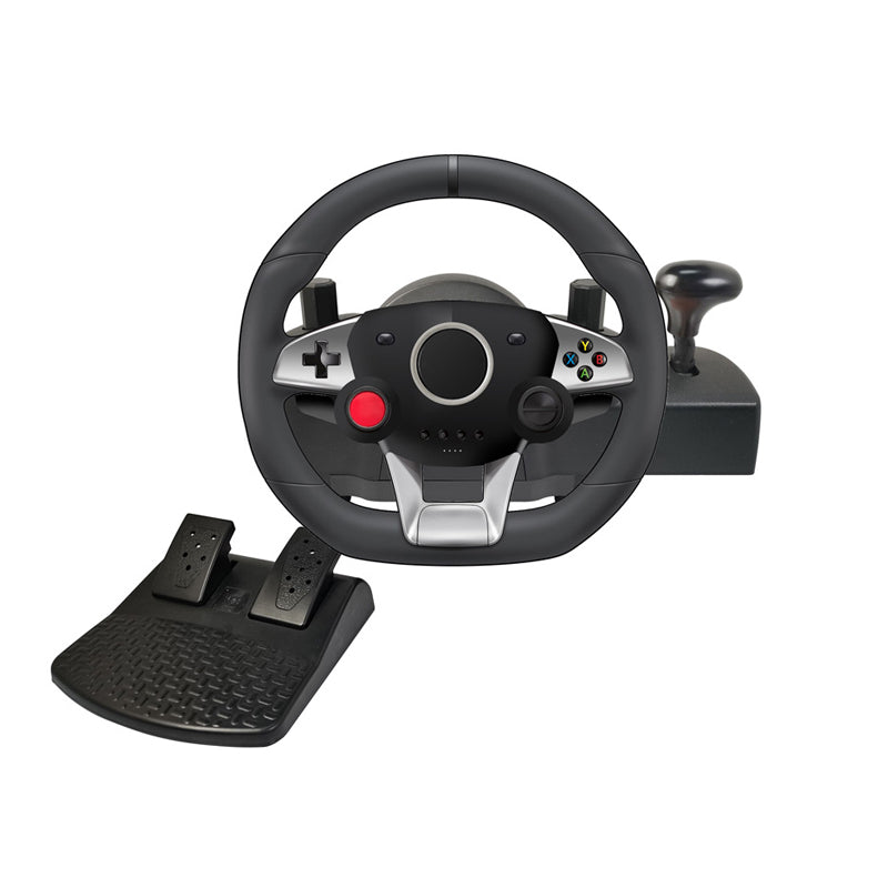 Simulated driving game steering wheel for manual transmission car racing ¨C includes clutch operation and 270-degree turns