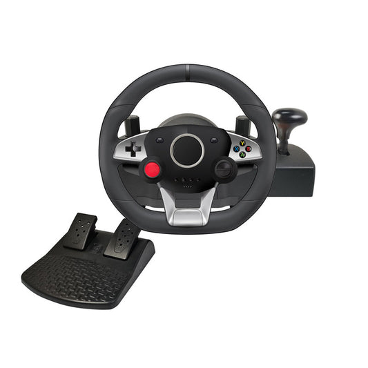 Simulated driving game steering wheel for manual transmission car racing ¨C includes clutch operation and 270-degree turns
