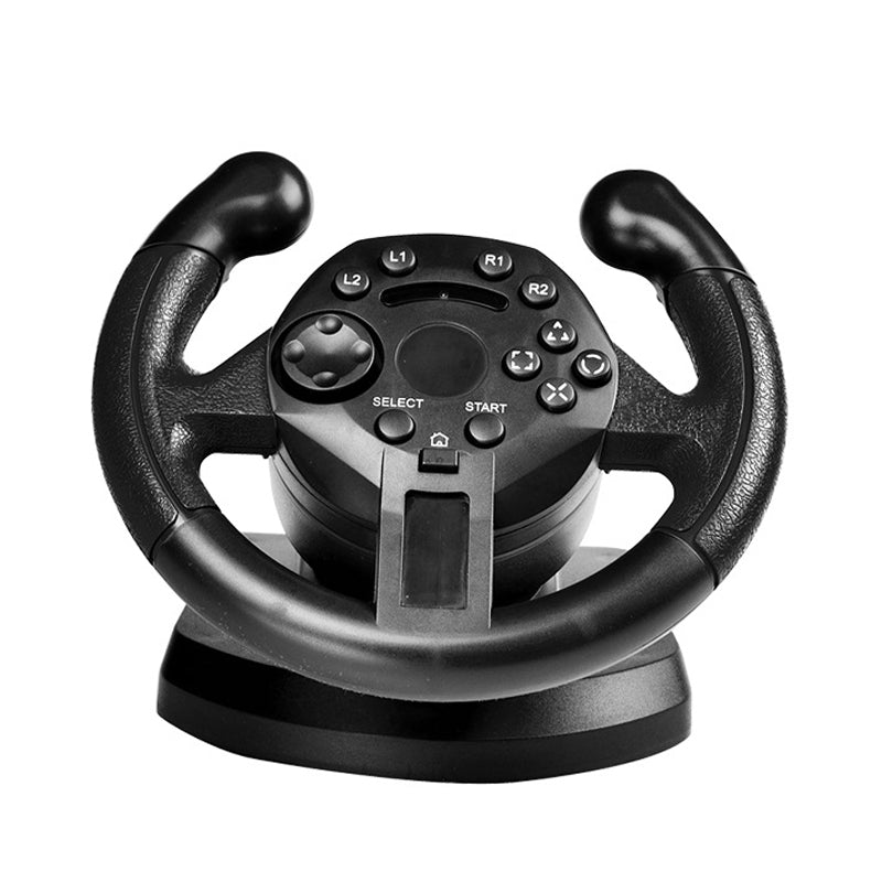 All-in-one racing steering wheel with vibrating features, suitable for gaming use