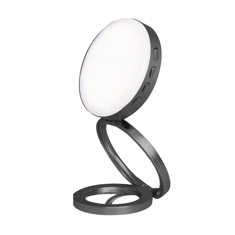 Photography lamp with mirror and magnetic attachment for smartphone flash supplement