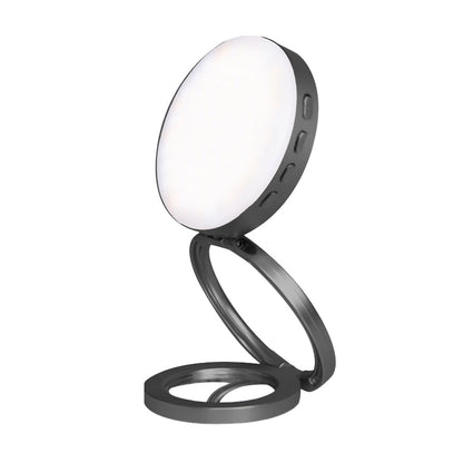 Photography lamp with mirror and magnetic attachment for smartphone flash supplement