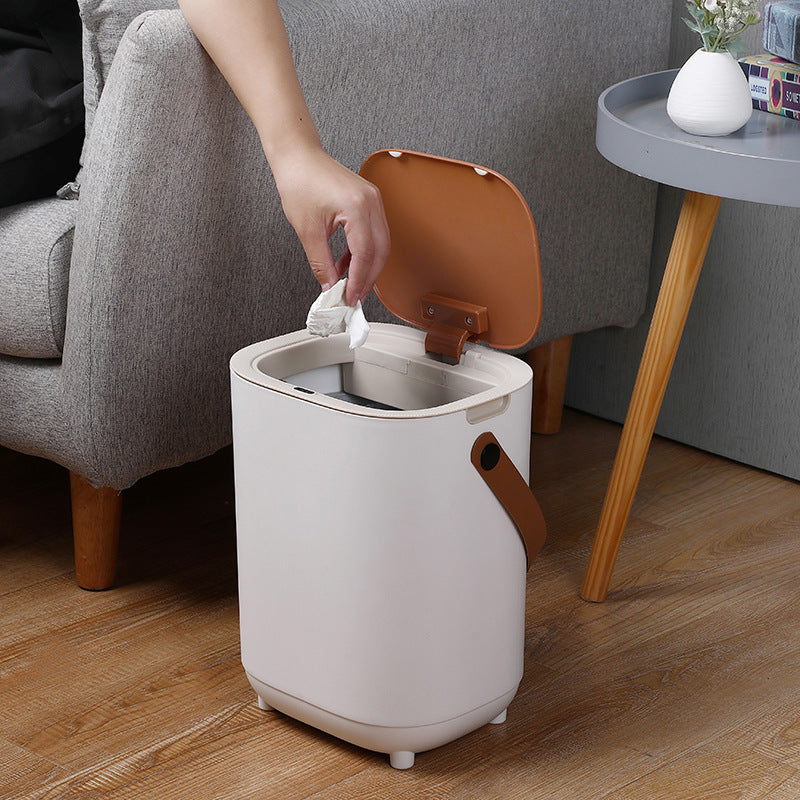 Smart sensor trash can for toilet, living room, bedroom, creative design, automatic, electric, a must-have for daily use.