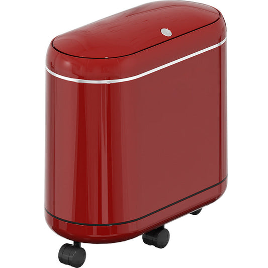 Bathroom narrow-slot trash can with lid, kitchen and household use, high-end design, large size, large capacity, toilet and living room narrow-slot wastebasket