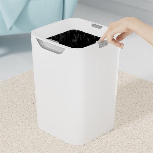 Automatic bagging and refilling smart trash can for home use in kitchens, bathrooms, living rooms, and bedrooms.