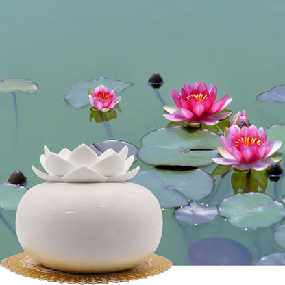 Lotus-shaped ceramic home mini essential oil moisturizing touch humidifier