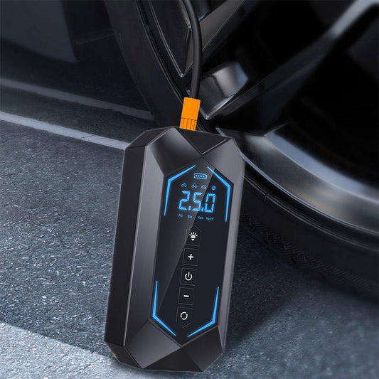High-power portable vehicle air pump with wireless intelligent digital display, multi-functional tire, boat, ball, and other air pumps.