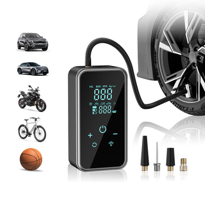 Wireless small portable car tire inflator, smart electric air pump