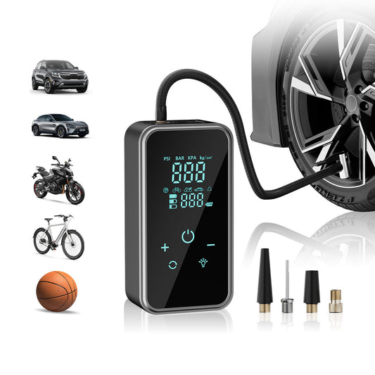 Wireless small portable car tire inflator, smart electric air pump