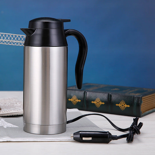 Double-walled stainless steel car kettle, heating cup, constant temperature car water heater (12V/24V voltage)