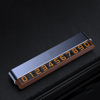 Creative dual-number car relocation license plate, hidden parking sign, glow-in-the-dark solid wood number plate, gift ornament.